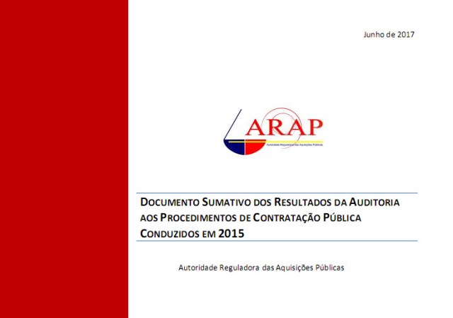 Publicado o Documento Sumativo dos Resultados da Auditoria aos Procedimentos de 2015