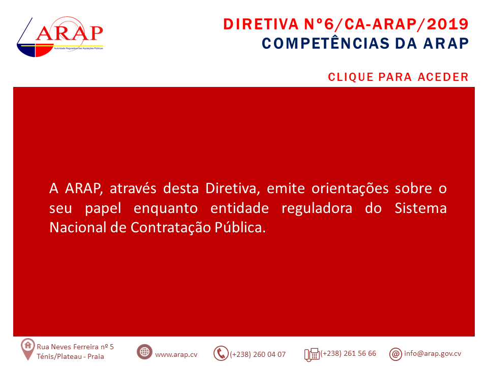 Publicada a Diretiva sobre competências da ARAP