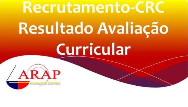 Concurso CRC-Resultado de Avaliação Curricular