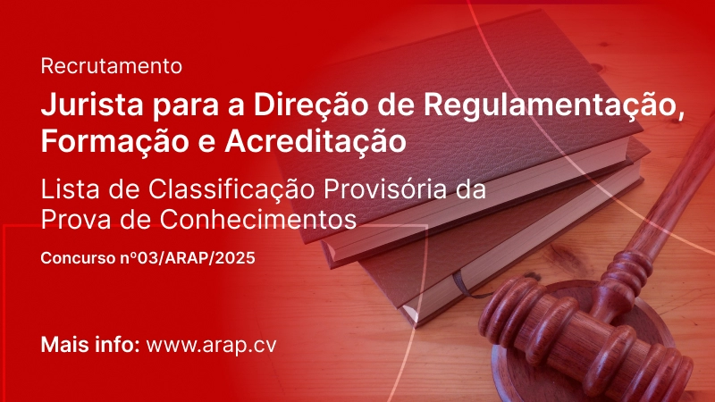 Recrutamento Jurista para DRFA: Resultado Provisório da Prova de Conhecimento