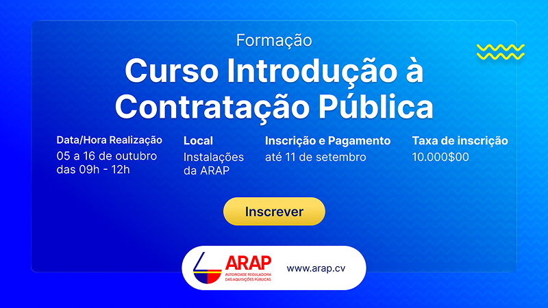 Inscrições Abertas para o Curso de Introdução à Contratação Pública
