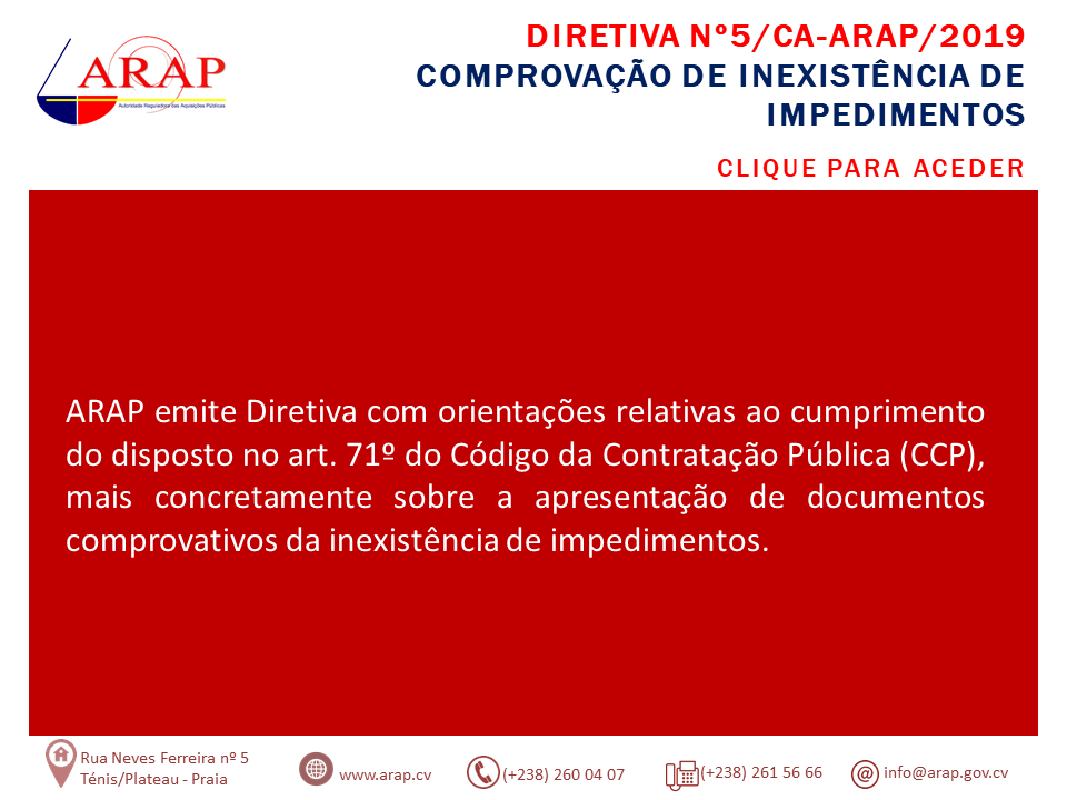 Publicada a Diretiva 05/2019