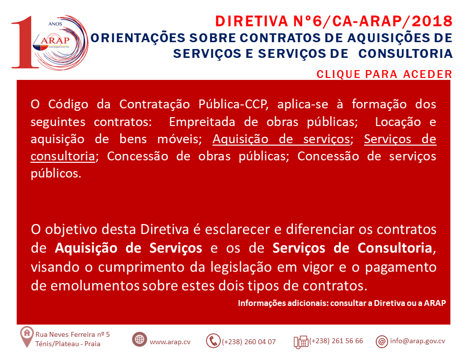 Publicada a Diretiva com orientações sobre contratos de Aquisição de Serviços e Serviços de Consultoria