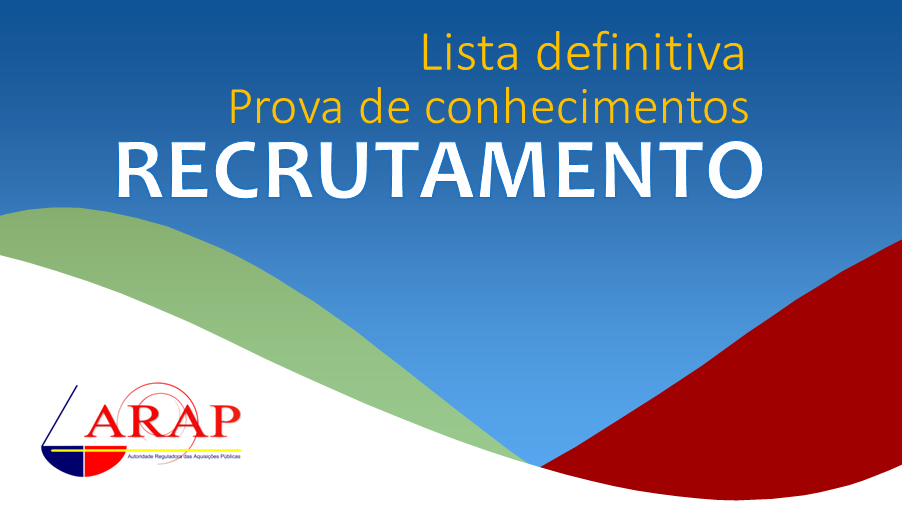 Recrutamento Técnicos Nível I - Resultado definitivo prova