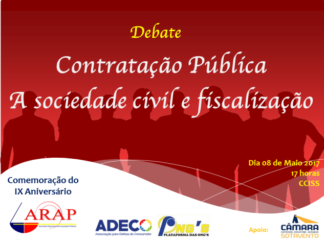 Fiscalização do dinheiro público na contratação pública é tema de Debate promovido pela ARAP