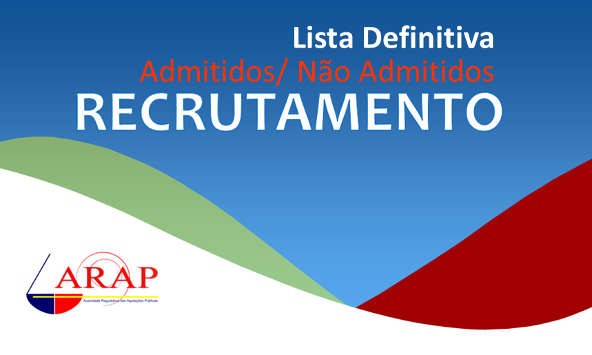 Recrutamento Técnicos Nível I : Lista definitiva de admitidos e não admitidos