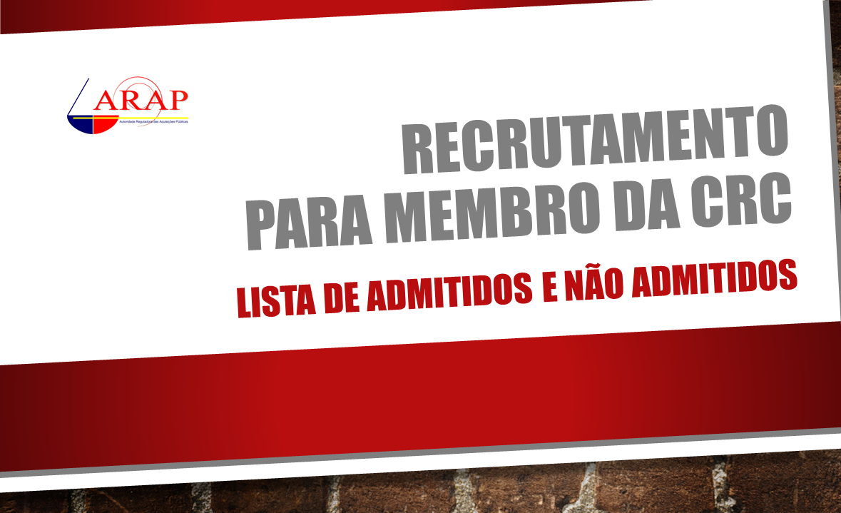 Concurso CRC-candidaturas admitidas e não admitidas após período de reclamação