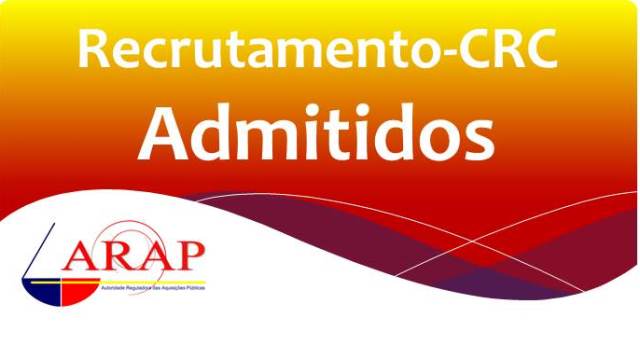 Candidatos CRC - Lista de Admitidos e Não Admitidos